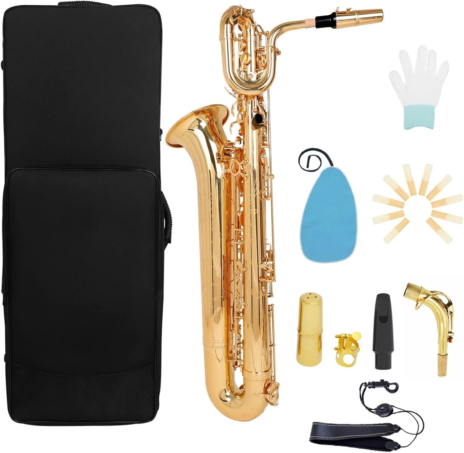 Baritone Sax E-Flat Brass Body Carving Professional Grade Examination Playing Saxophone