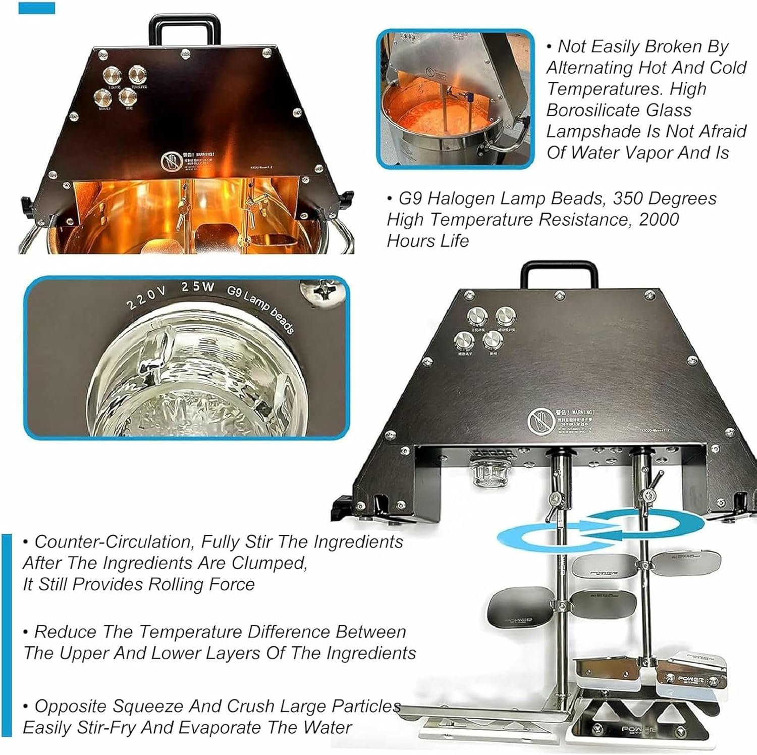 10L/2.64gal Auto Pot Stirrer Cooking Food Mixer Pot, Tomato Milling Machine, Electric Double Stirring Paddle Stirrer, for Mixing Jam&Sauce