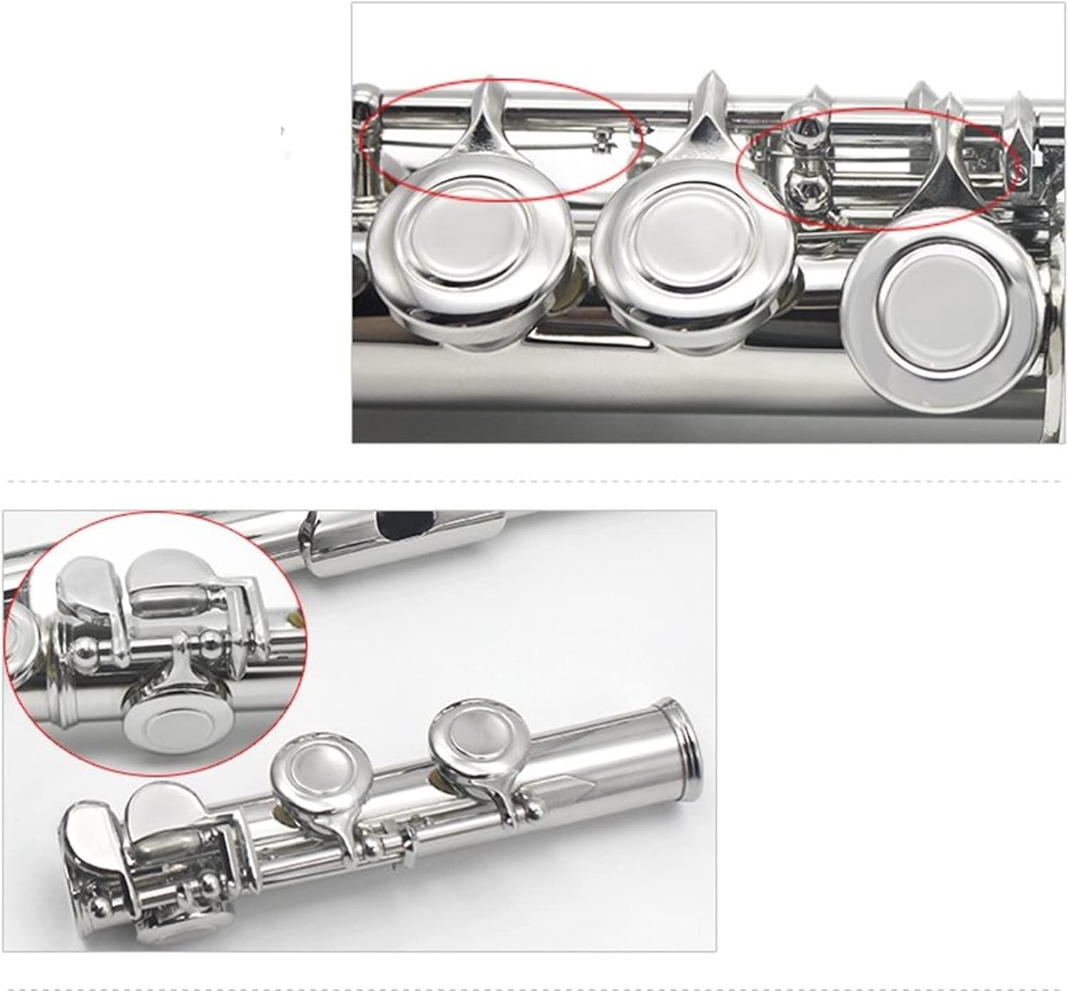 Flutes Left-Handed 16-Hole C Key Flute Closed Holes Nickel-Plated Backhand Woodwind Musical Instrument