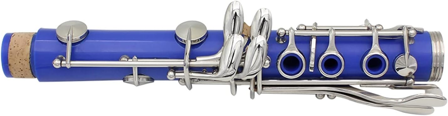 17-Key Clarinet Bb Tone Sky Blue Bakelite Tenor Clarinet with Cleaning Cloth Case Gloves Reeds Woodwind Instrument Accessories Professional Clarinet