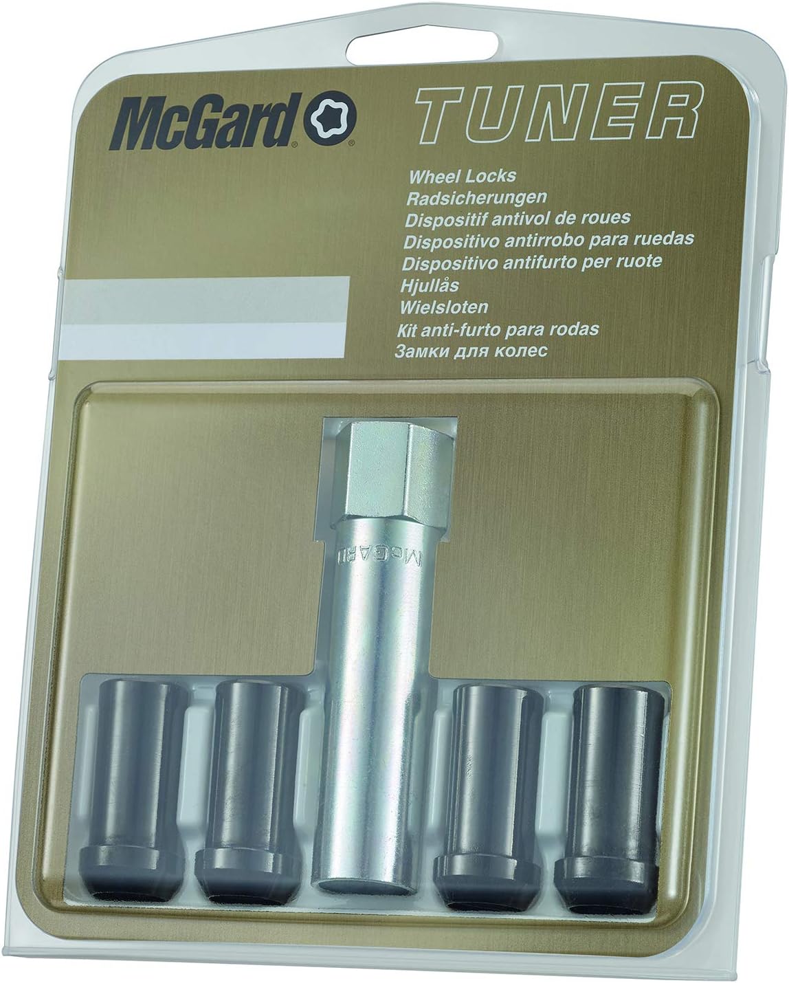 McGard 25116 Black (M14 x 1.5 Thread Size) Tuner Style Cone Seat Wheel Lock Set of 4