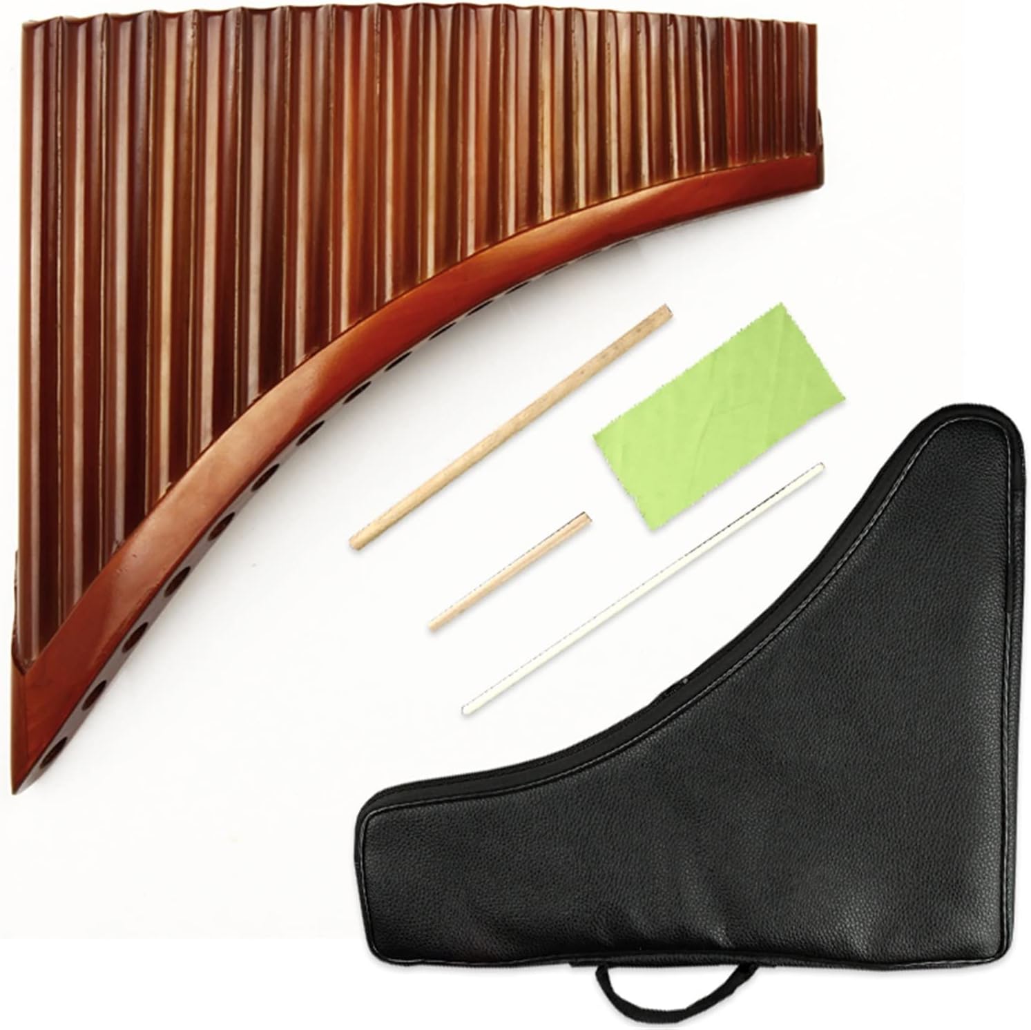 22 Pipes Pan Flute G Key Pan Pipes Woodwind Instrument Bamboo Pan Flute (Color : Left)