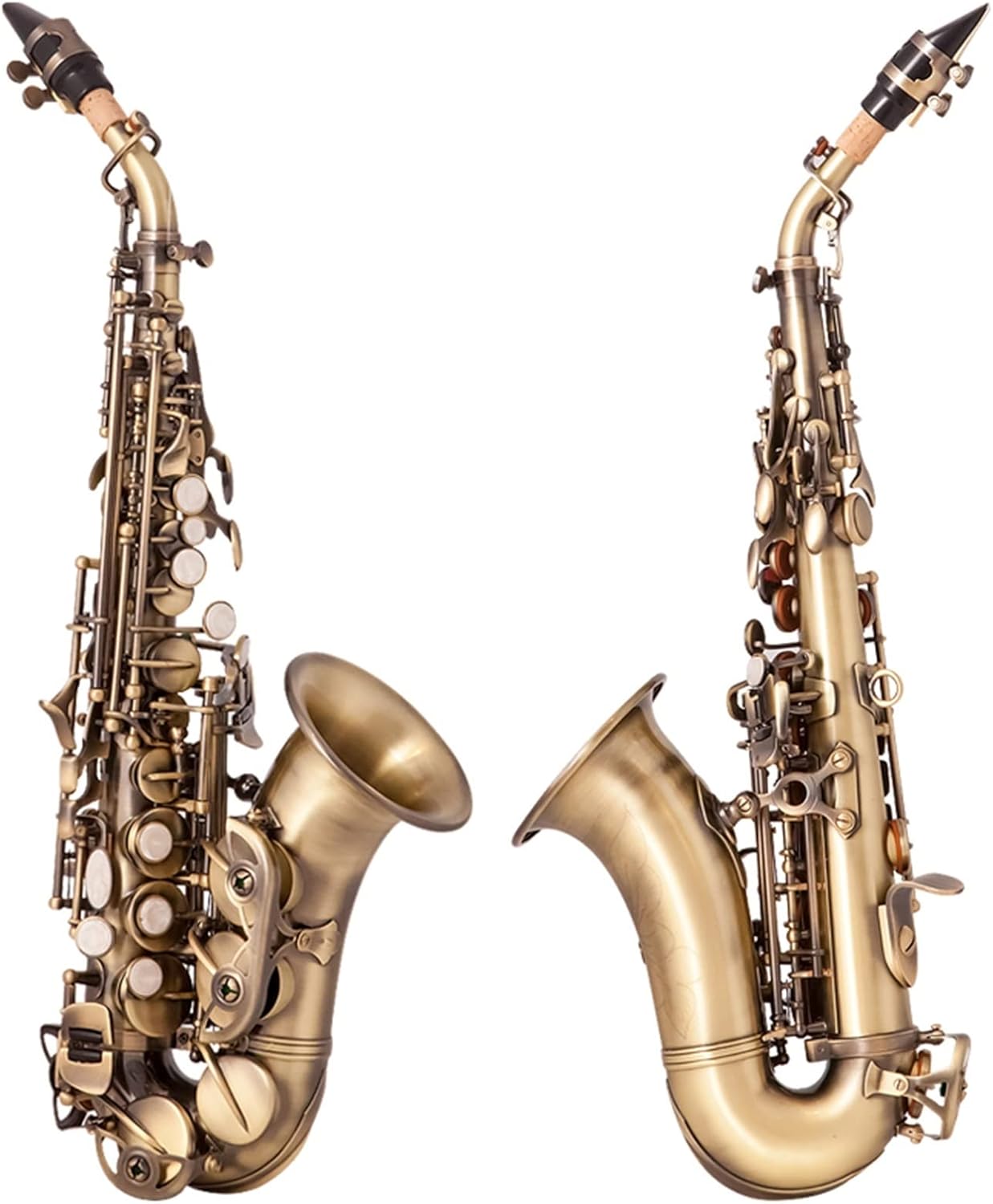 Bb Saxophone Sax Brass Material Woodwind Instrument with Case Gloves Cleaning Cloth Brush