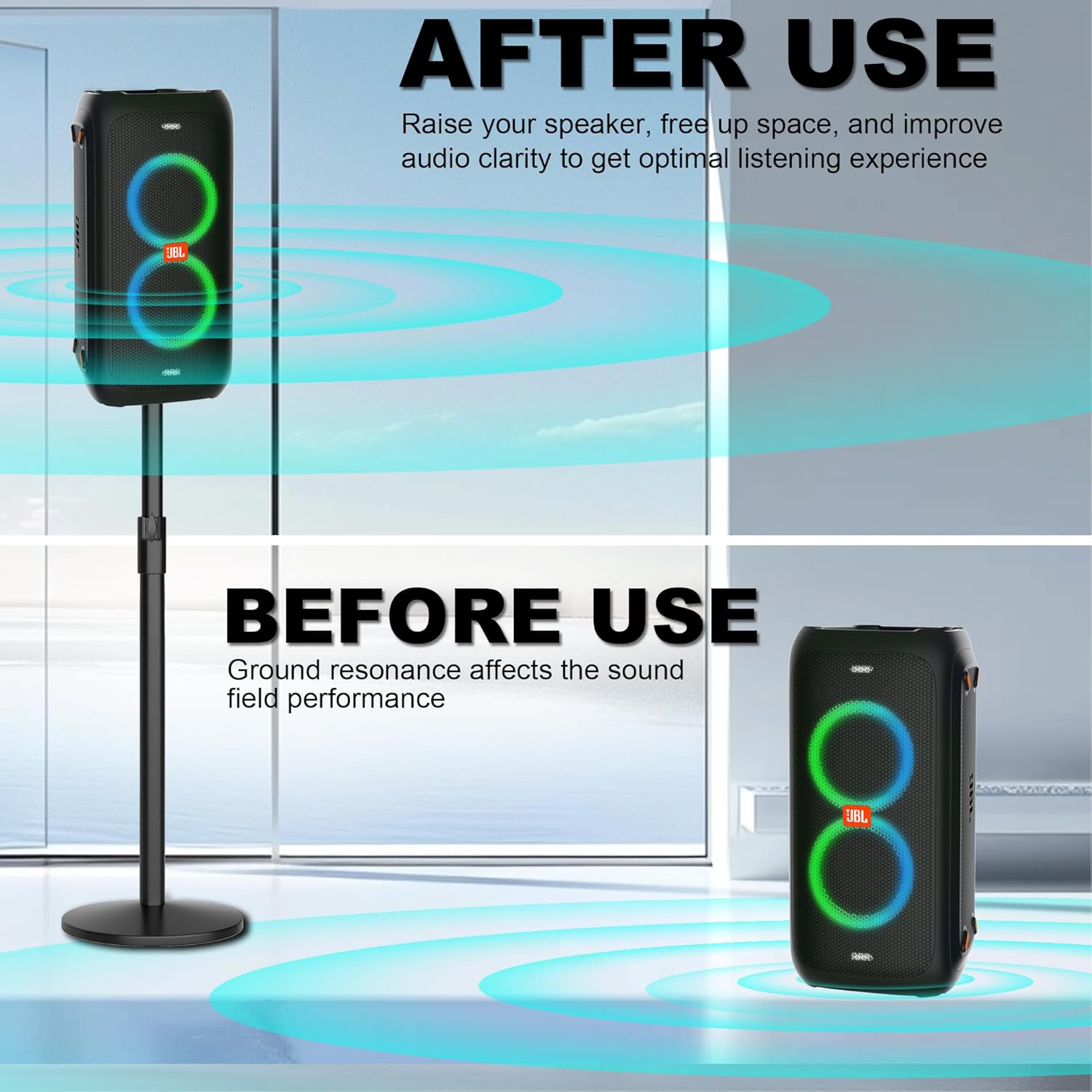 Heavy Duty Speaker Stand for JBL Partybox,Height Adjustable Speaker Stand for JBL Partybox 120/110/100,35mm Pole Speaker Stand-1 Piece (Stand Only)