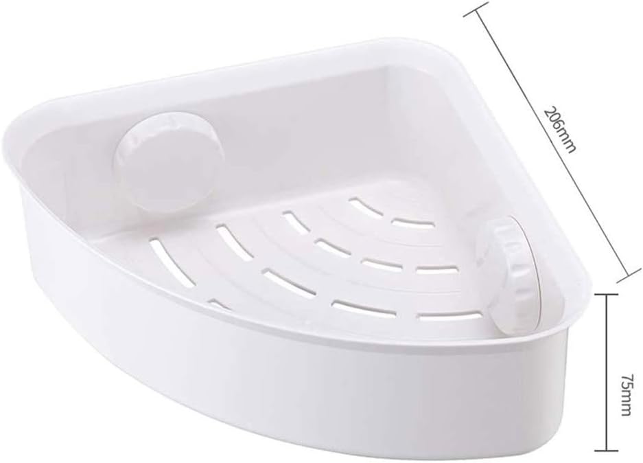 Suction Corner Shower Caddy Bathroom Shower Shelf Storage Basket Wall Mounted Organizer for Shampoo,Plastic Shower Rack for Kitchen Bathroom