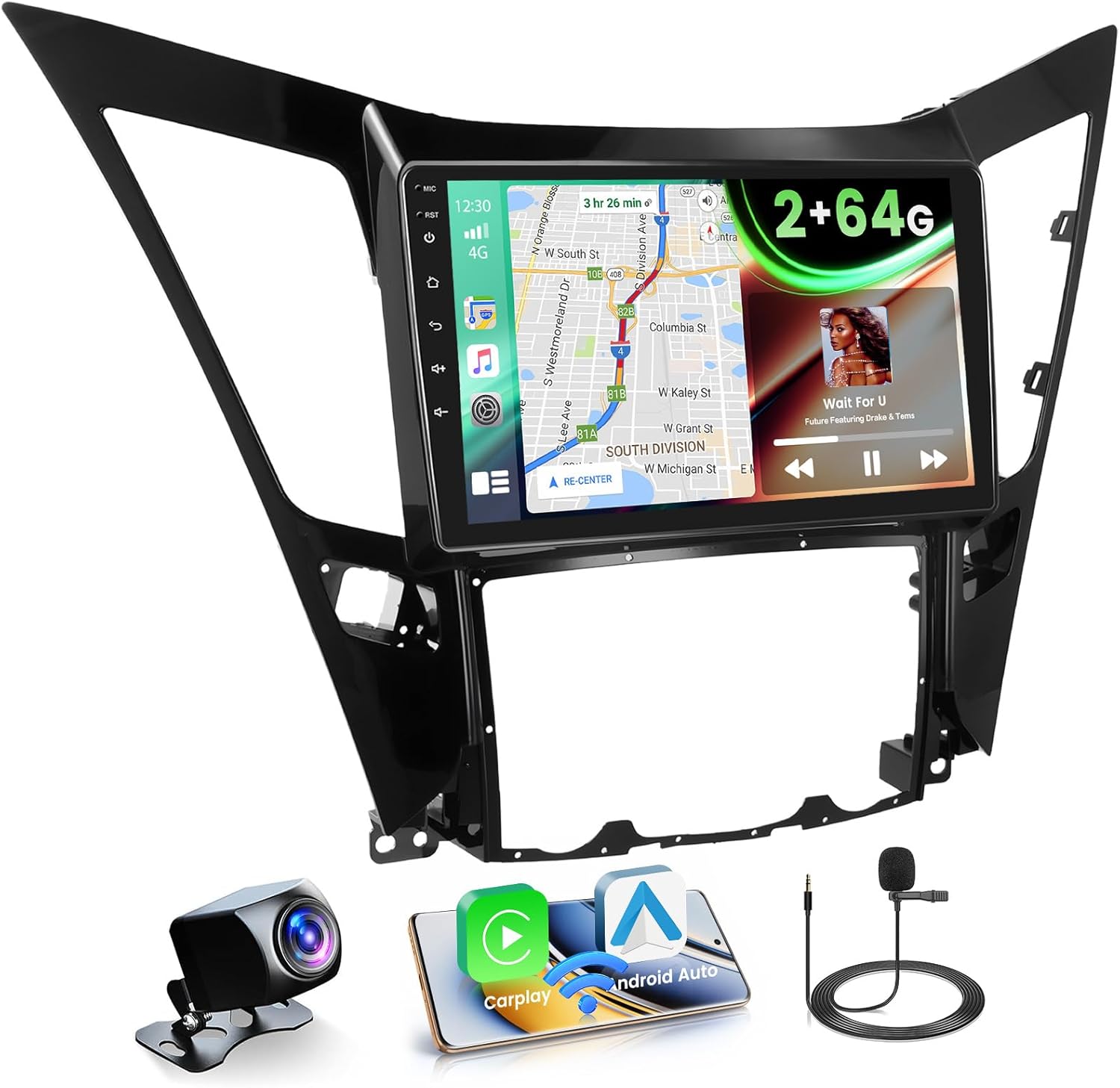 2+64GB Android 15 Car Radio for Hyundai Sonata 2010-2014 Wireless Carplay Android Auto, 9