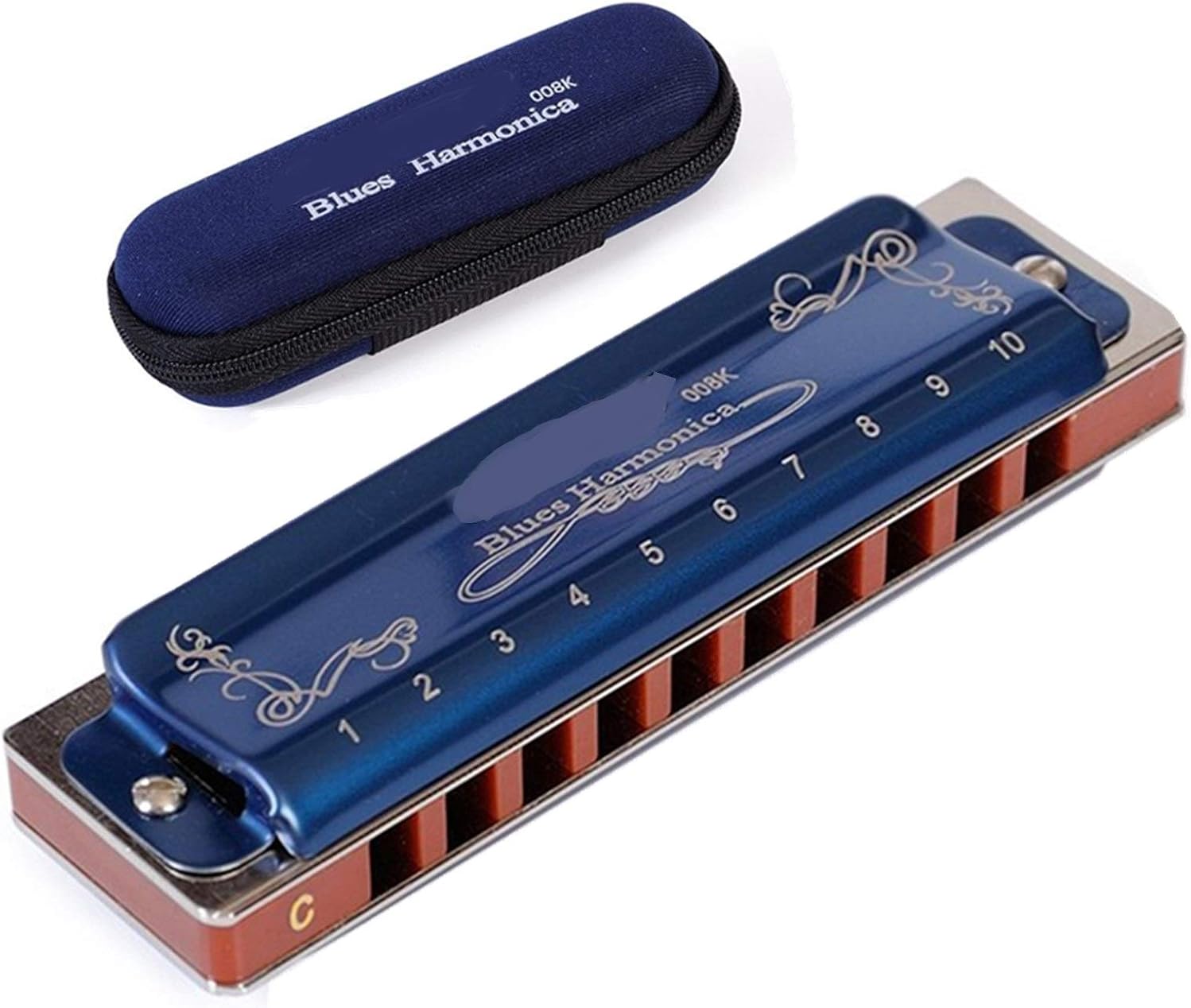 Harmonica Harmonica Diatonic 10 Holes Blues Harp 2 Color 12 Keys/Low F Mouth Ogan Woodwind Musical Instrument T008K Melodica Gaita (Color : Blue Low F)