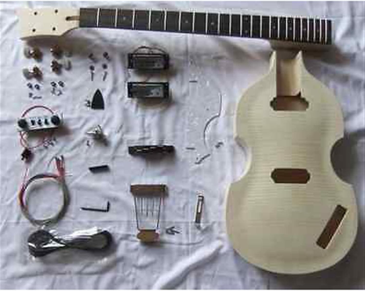 DIY Electric Guitar Kit 2 Dual-Coil Pickups Unfinished DIY Electric Bass Guitar Kit 2 Volume Controls