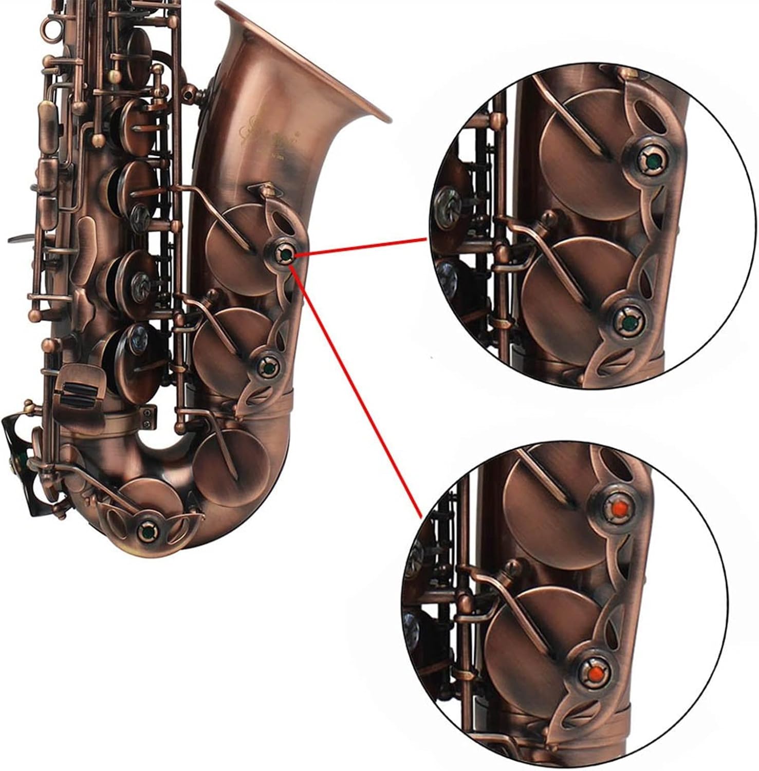 Professional Bronze Bend EB E- Flat Alto Saxophone Sax Abalone Shell Key Carve Pattern with Case Gloves Cleaning Cloth Straps Student Saxophone