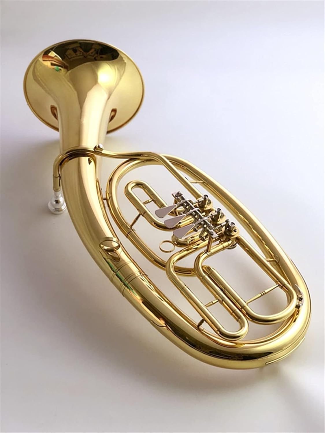 B-Flat Three Flat Keys Euphonium Four Flat Keys Euphonium Large Horn Instrument Music Team Performance Brass Finishing Euphonium (Color : Three Flat Key Tenor)