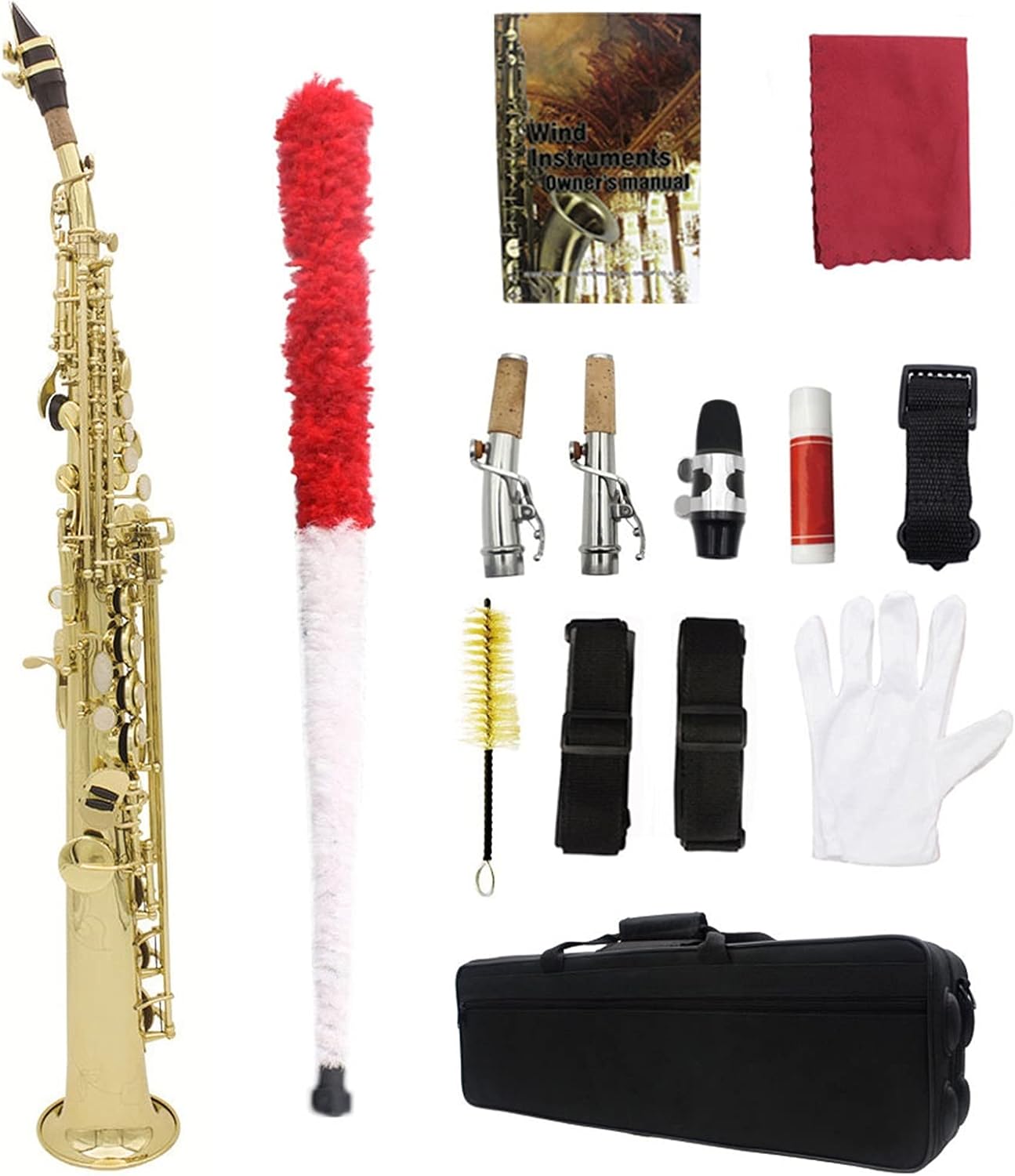 Professional Saxophone Saxophone Sax Bb Key High F Key Brass Lacquered Gold Body and Keys Woodwind Instrument Brass Sax Beginners Kit