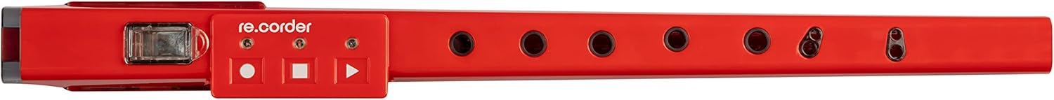 Artinoise RE.CORDER Acoustic-Digital Recorder Musical Wind Instrument (Wireless, Interactive) with MIDI capabilities, app for learning music, and sound library - Red