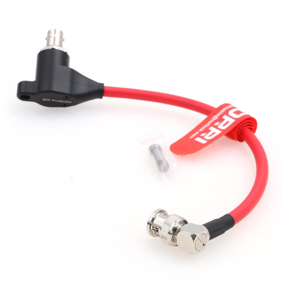 12G SDI Protector Cable Galvanic-Isolators Right Angle BNC Male to Right Angle BNC Female for ARRI Mini,RED Komodo (Red, 20CM)