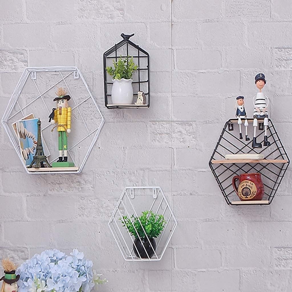 Corner Shelves Wall Decoration Shelf Iron Material Tough and Firm Wall Decoration Storage Shelf and Wall Mount Book Display Rack for Bedroom Living Room Bathroom Ect