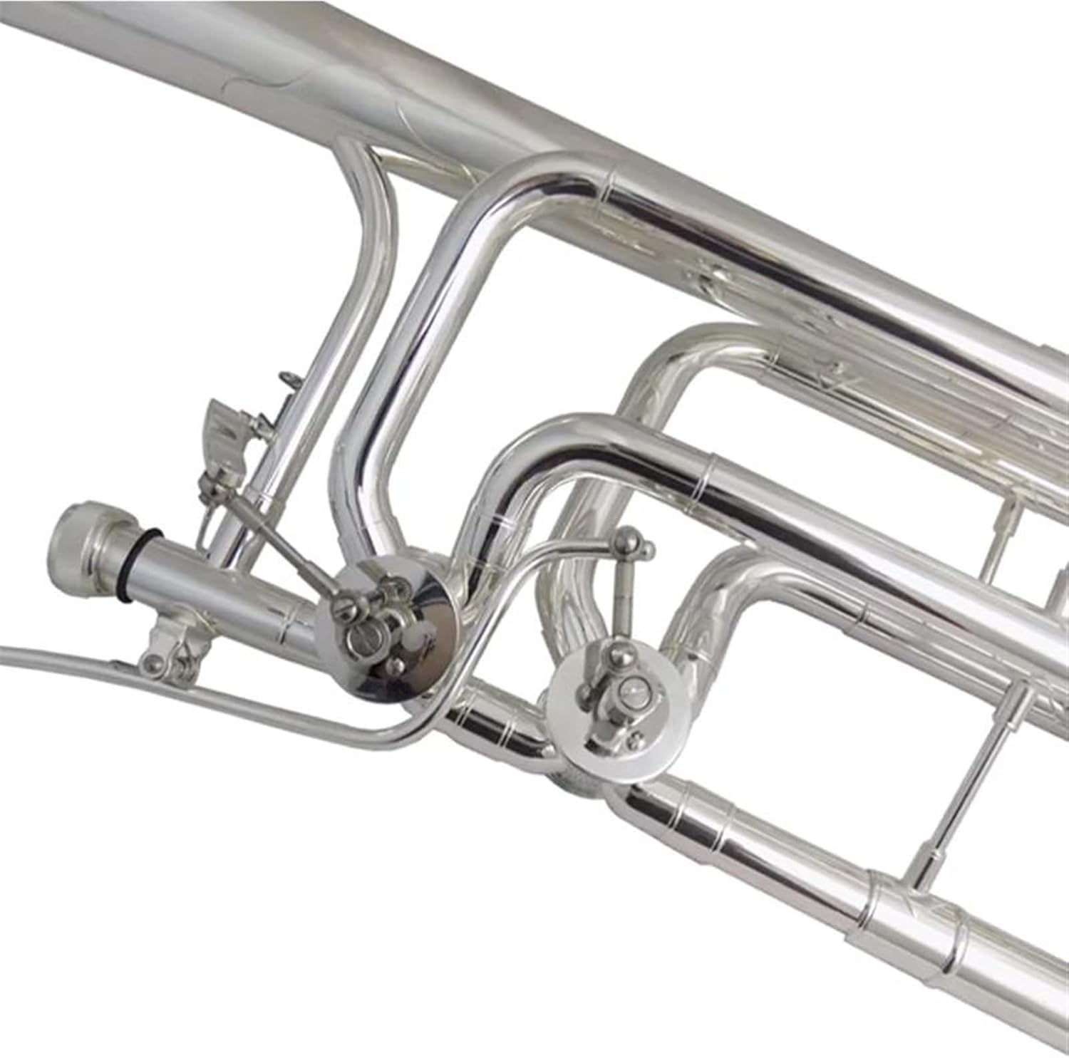 Professionals euphonium Bass Trombone Bb/F/Eb/D With Case Mouthpiece Silver Plated Trombone Musical Instruments Slide Trombones(Nickel plated)