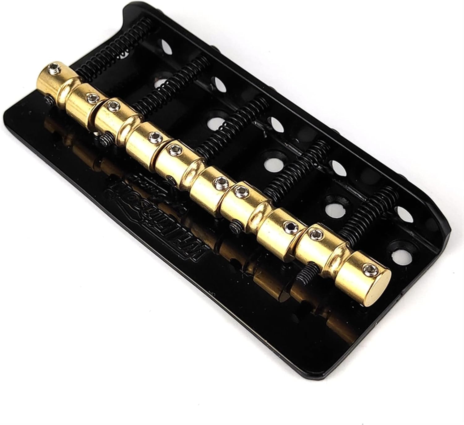 Guitar Bridge Bass Guitar Bridge Brass Saddles in Chrome, Black Or Gold Guitar Replacement Parts (Color : Black)