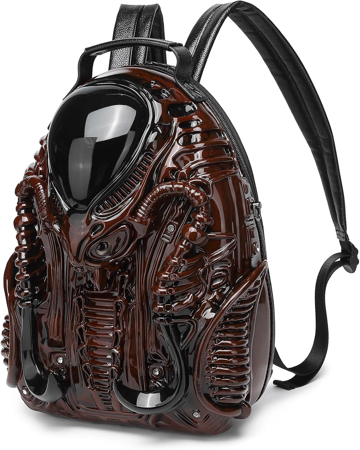 Men and Women Cool Xenomorph Shaped Backpack PVC Unique Novelty Alien Purse
