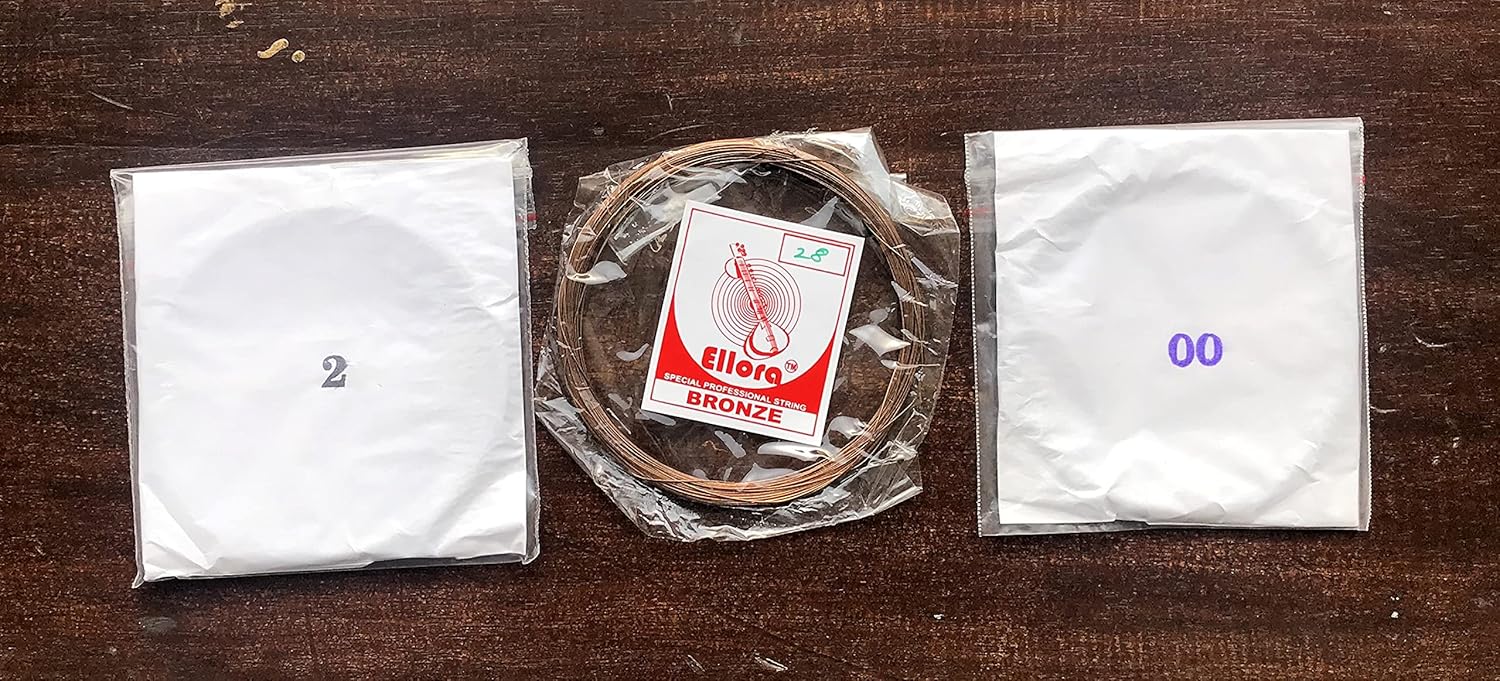 3 Sitar String Coils set for Ravi Shankar Style Sitar Baaj Joda Chikari and Taraf, Medium, sitar-combo-2-00