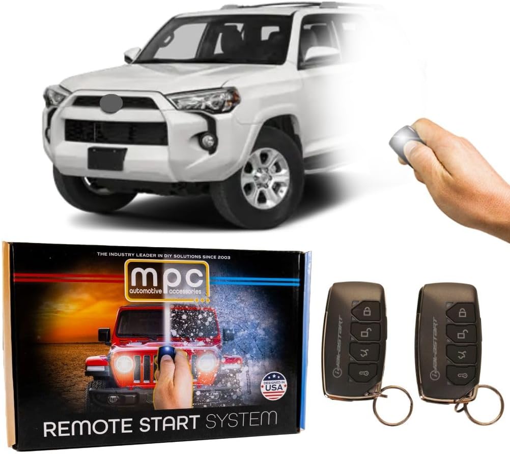 MPC Remote Start Kit Compatible with Toyota 4Runner 2010-2019 || 2X 4-Button Long Range Remotes || Plug in T-Harness || Key to Start (G-Key) || USA Tech Support