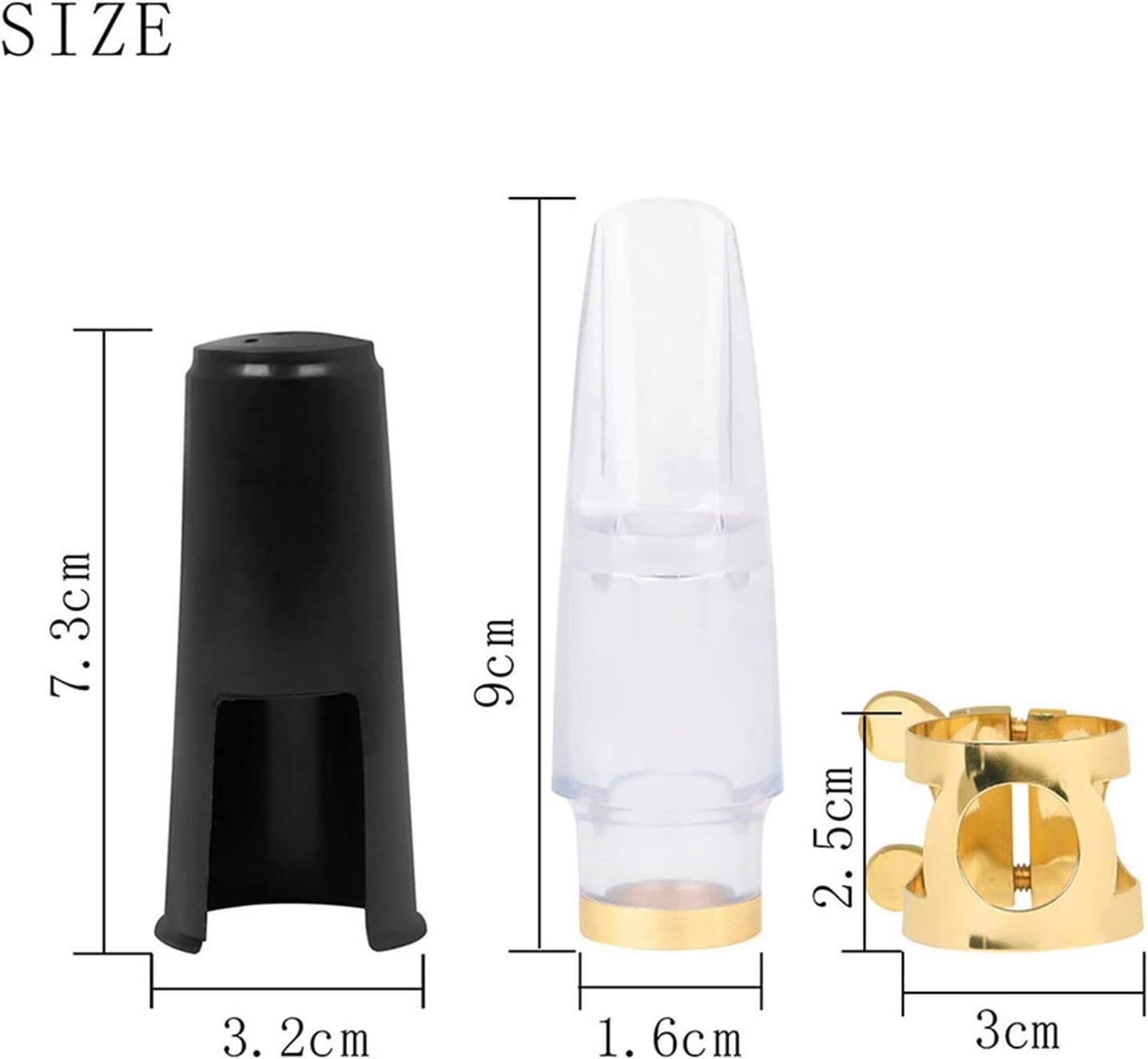 Saxophone Parts Alto Saxophone Flute Head Set with Flute Head Transparent ABS+Cap+Clip Woodwind Instrument Accessories