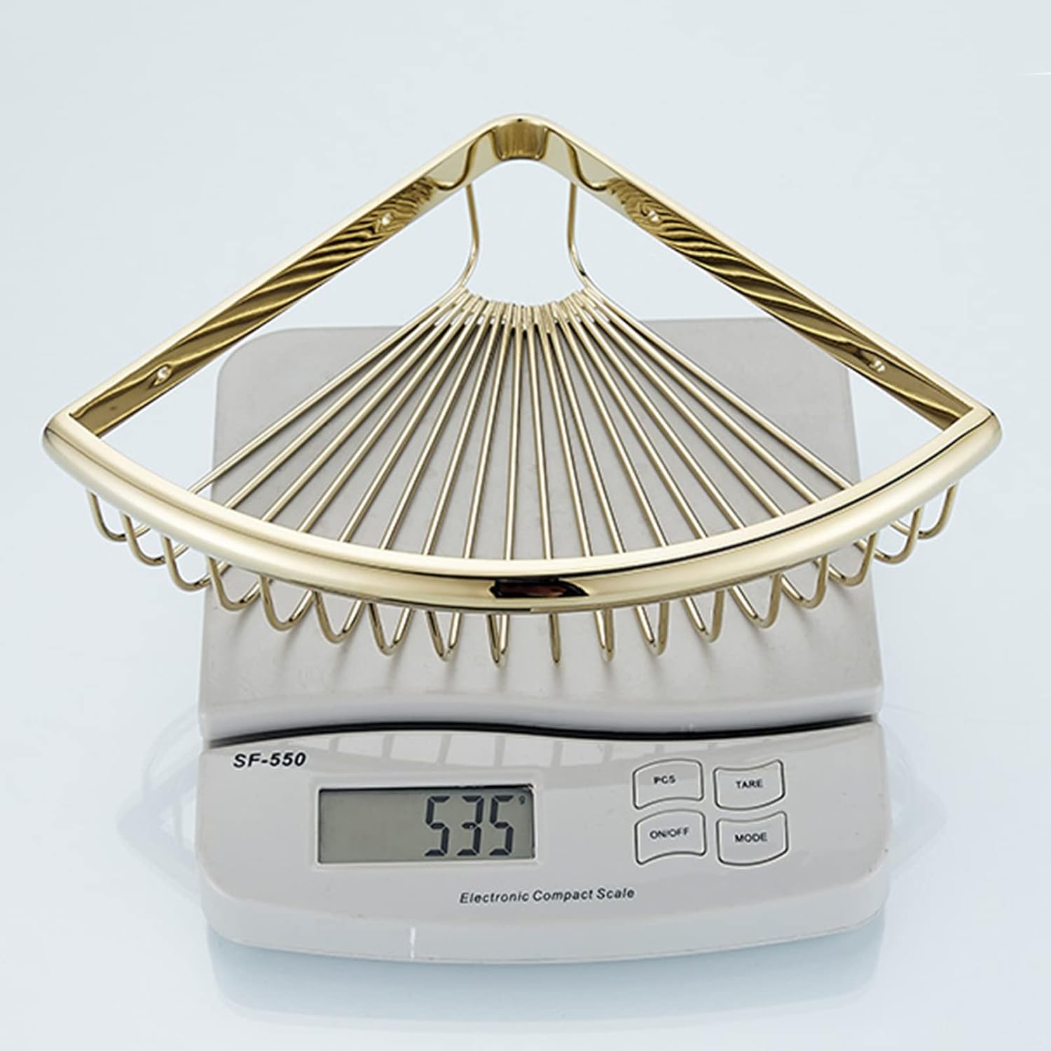 Shower Shelf Corner Shampoo Holder for Wall Mount Caddy No Drilling Adhesive All-Copper for Toilet,Gold,1 Story(Bronze,2 Layer)