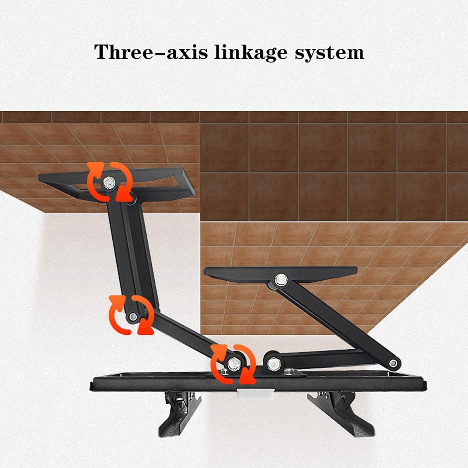 Universal Tv Stand Tv Stand Base Six-Arm Corner Tv Bracket Full Motion Wall Mount Extension Swivel Tilt Tv Bracket with Dual Base Fits Most 32 to 70 Inch Flat S,Yellow-L