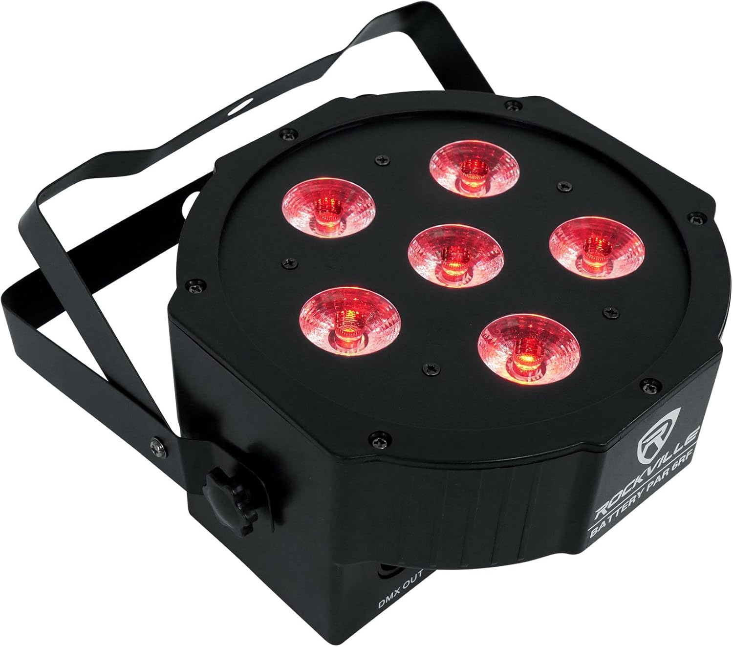 Rockville Battery PAR 6RF Bundle: 6 RGBWA+UV 22W Battery Powered Wireless DMX Par Wash Lights, RLBP6 Padded Backpack Bag for Uplighting Transport, 7-Items