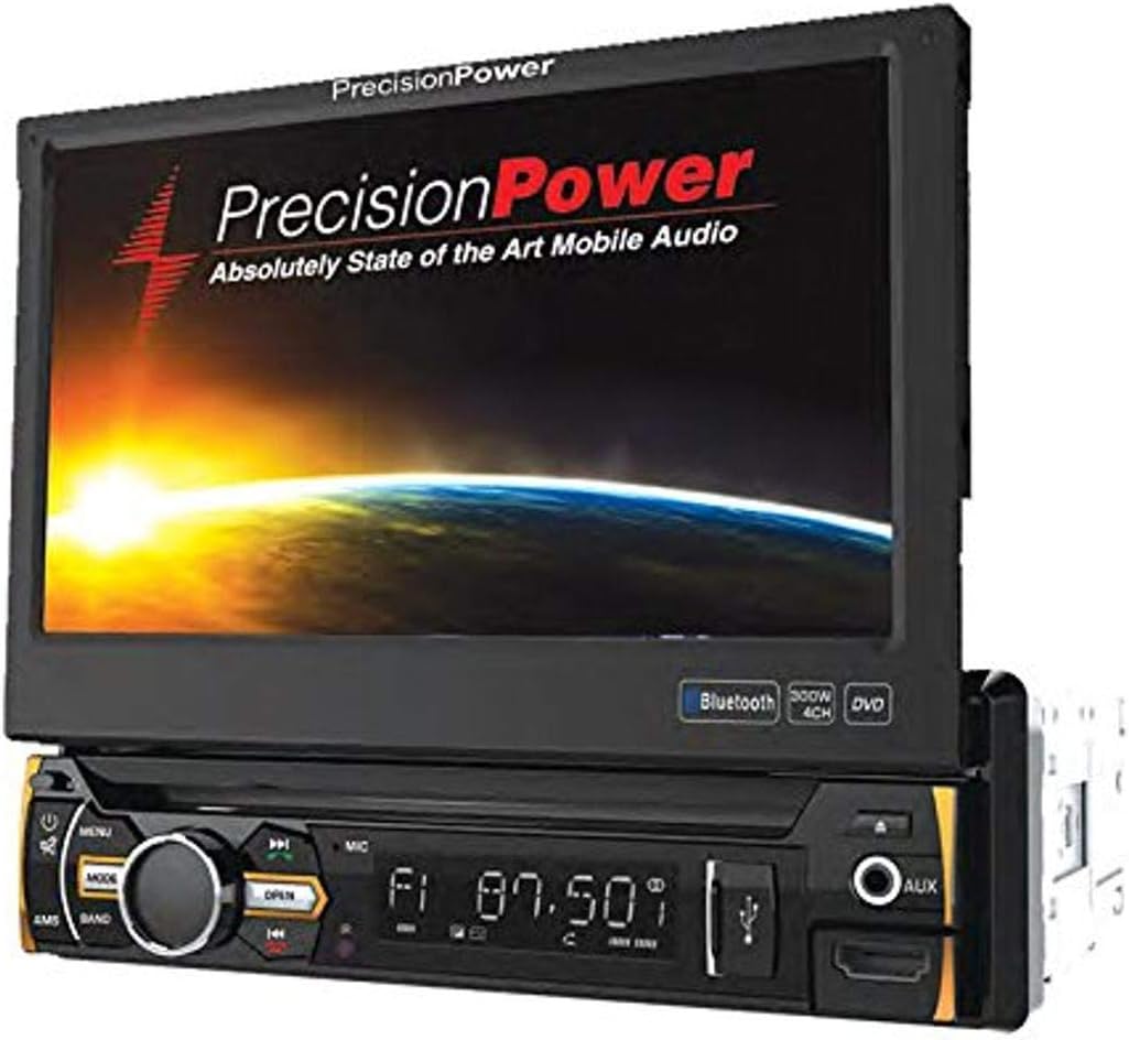 Precision Power PVI.171HB 1-DIN DVD/CD/MP3/AM/FM Receiver with 7-Inch LCD/Bluetooth/MobileLink