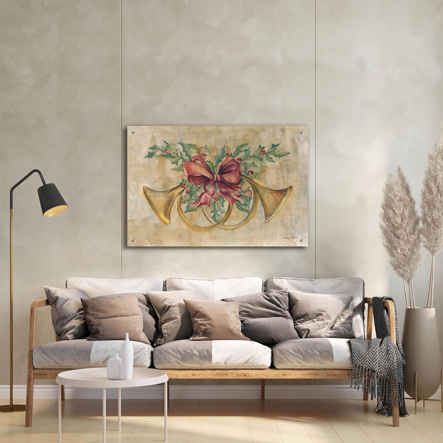 Epic Art 'Holiday French Horns' by Cheri Blum Acrylic Glass Wall Art, 36