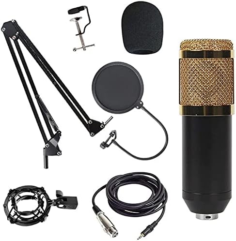 Microphone,Condenser Microphone Host Computer Recording Stand Large Diaphragm Microphone Live Broadcast Equipment Set for Computer Audio Live Broadcast Recording