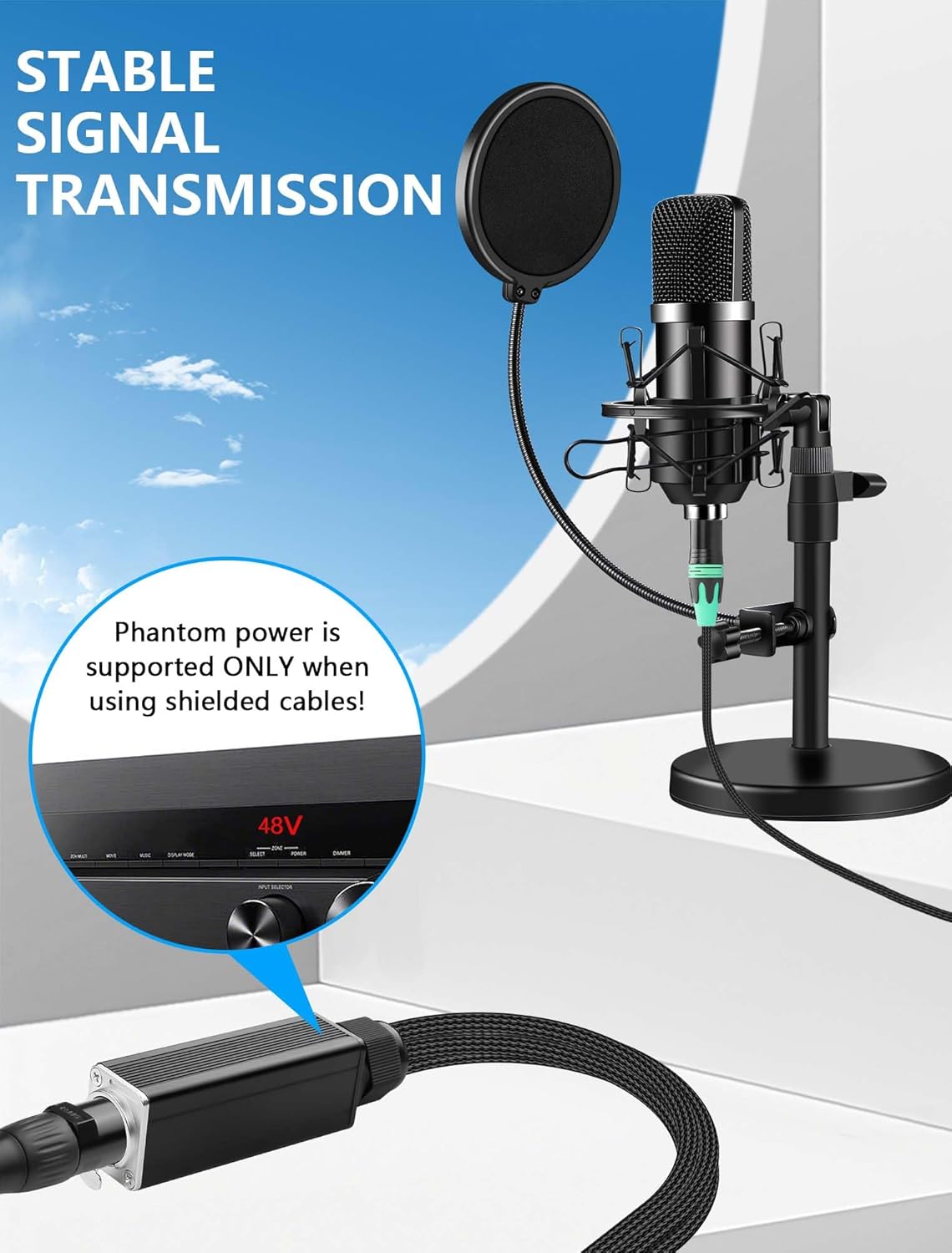 CERRXIAN 4 Channel Multi Snake 3Pin XLR to Ethercon-Compatible RJ45 Cat5/Cat6 Ethernet Breakout for ​Live Stage Audio, Sound, Lighting, Audio Recording Studio (1 Pair: Male&Female) - 2.6FT