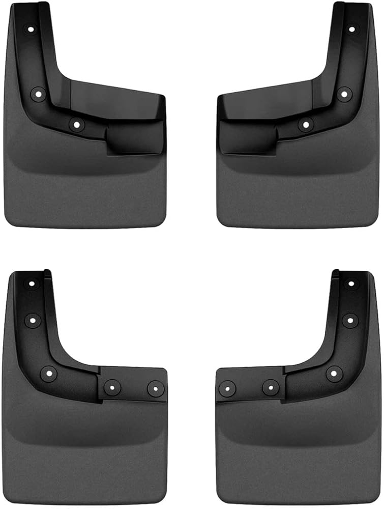 WeatherTech Custom No Drill Splash Guard MudFlaps for Ford Ranger, Front & Rear Set (110186-120186), Black