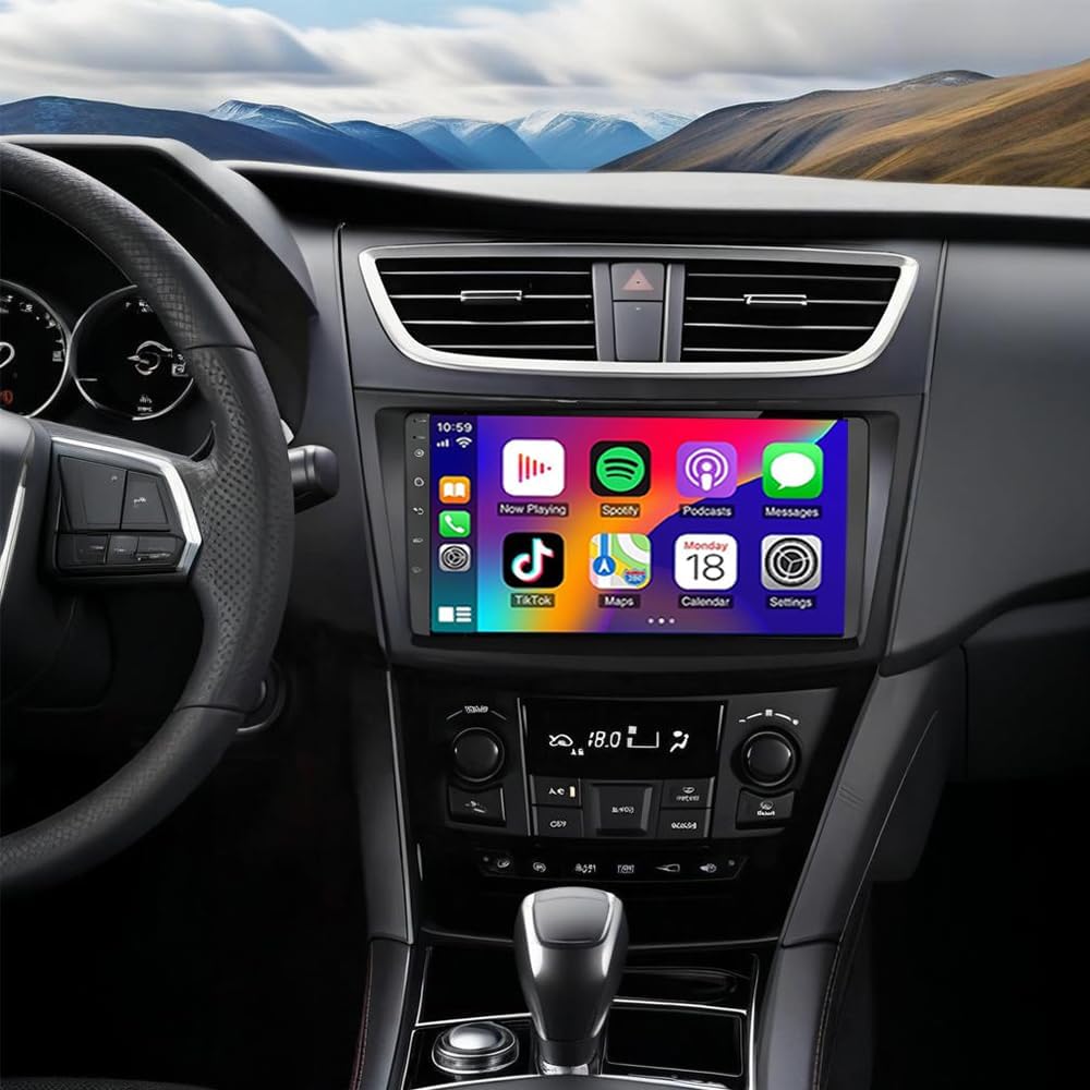 2+64GB Android 15 Car Radio for Suzuki Swift 2010-2016 with Wireless Carplay Android Auto, 9
