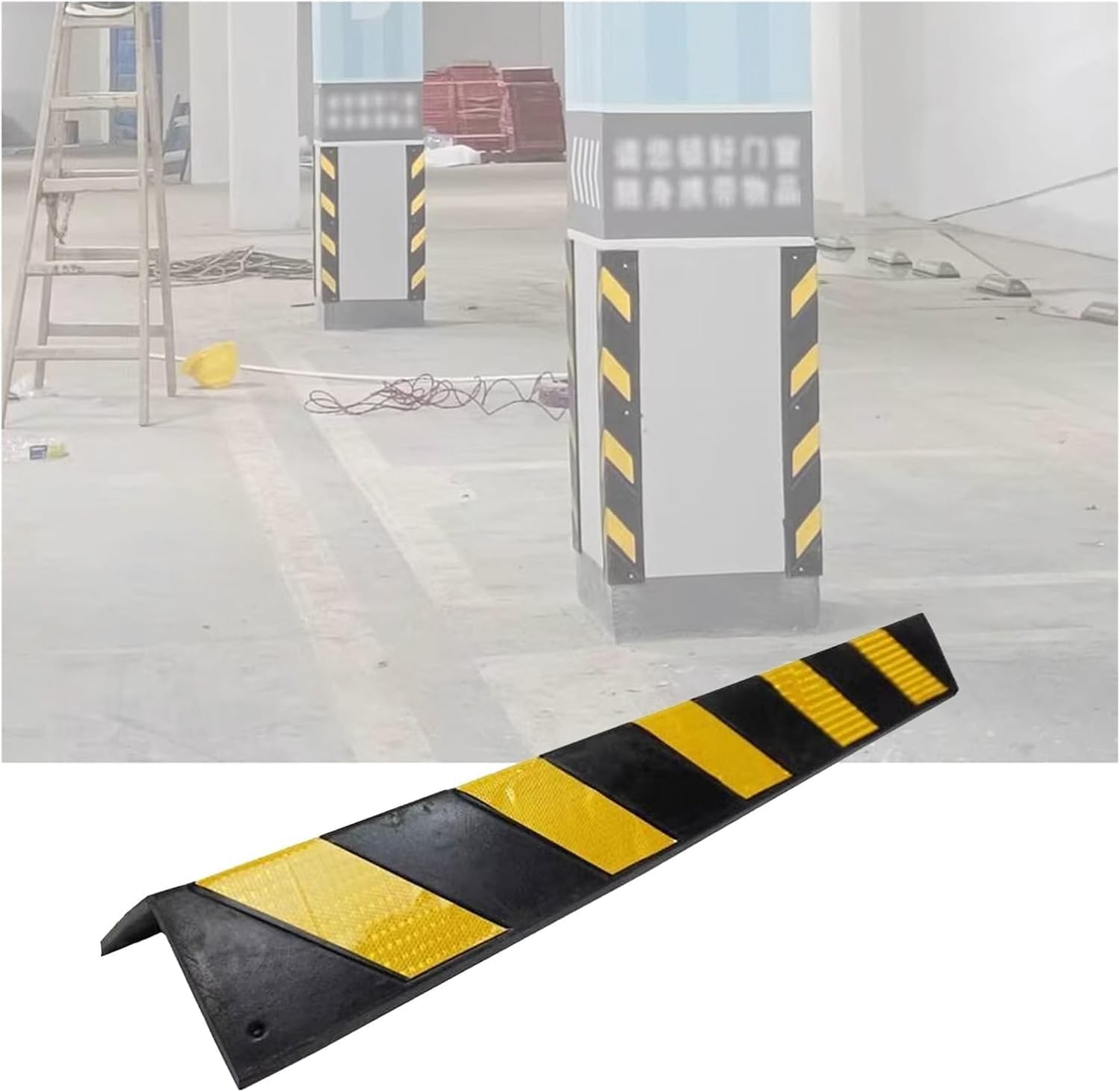 Rubber Corner Protector Car Parking Protector Wall Corner Guard for Parking Garages,1cm Thick(15pcs-150cm)