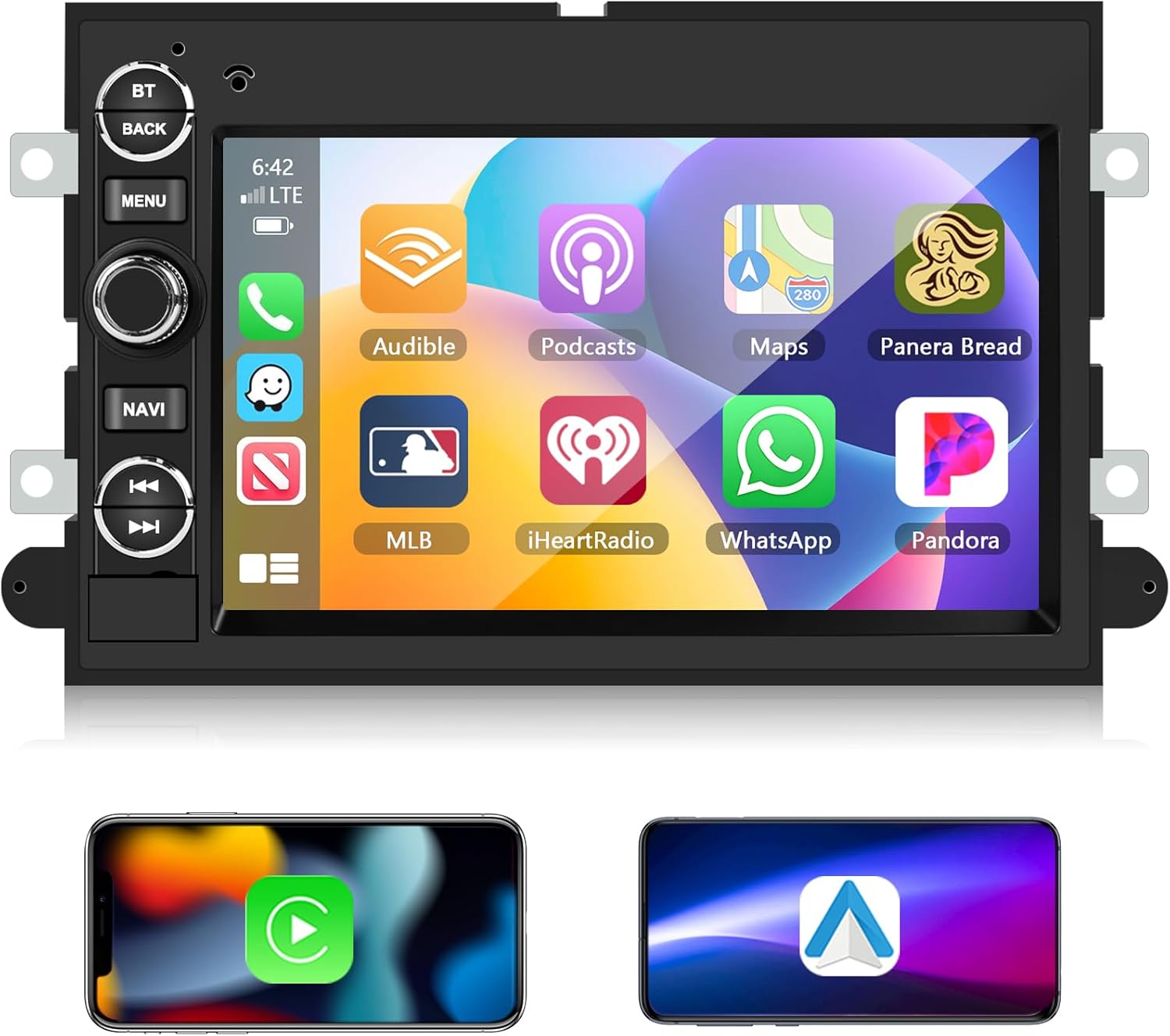 2+64G Car Stereo for Ford F150 F250 F350 Fusion Edge Explorer Taurus Freestar with Wireless Apple Carplay Android Auto,7 Inch Touchscreen Car Radio with Bluetooth,AM/FM/RDS,AI Voice,GPS Navigation