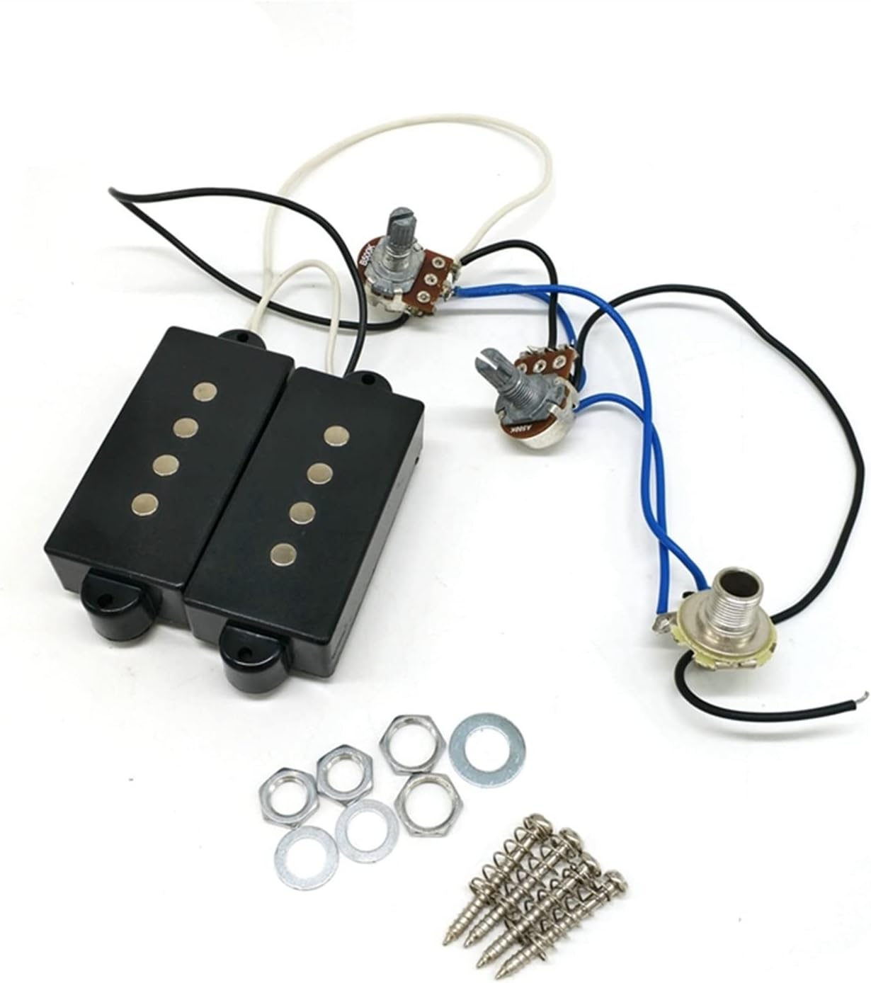 TSTS Electric Guitar Pickup Wire Harness Bass 4-String Electric Guitar Neck and Bridge Pickups Set Guitar Wiring Harness Prewired