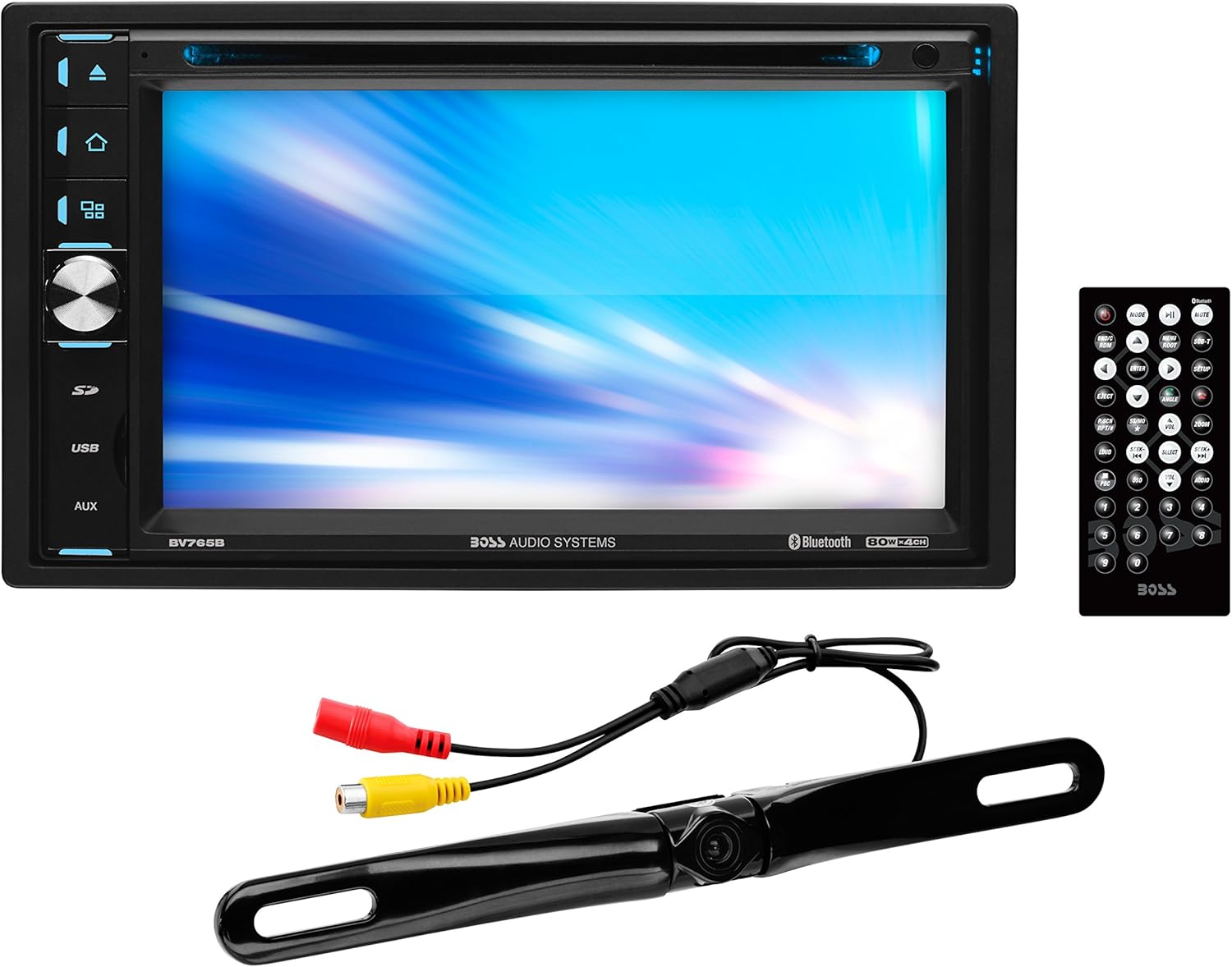 BOSS Audio Systems Elite Series BV765BLC Car Stereo System - 6.5 Inch Double Din, Touchscreen, Bluetooth Audio Calling Head Unit, Radio Receiver, CD Player, Backup Camera, USB, SD, Hook To Amplifier