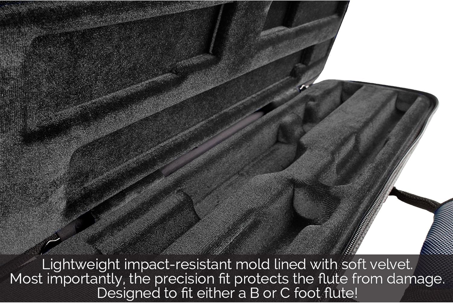 Protec Flute Slimline PRO PAC Case (Fits B or C Foot), Blue, Model PB308BX