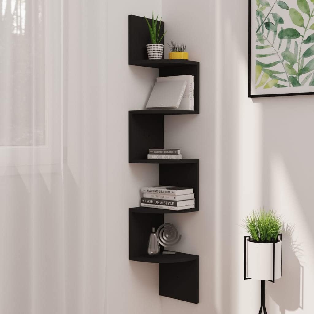 Corner Shelf,Floating Shelves for Wall,Easy-to-Assemble Wall Mount Corner Shelves for Bedrooms and Living Rooms Wall Corner Shelf Black 7.5