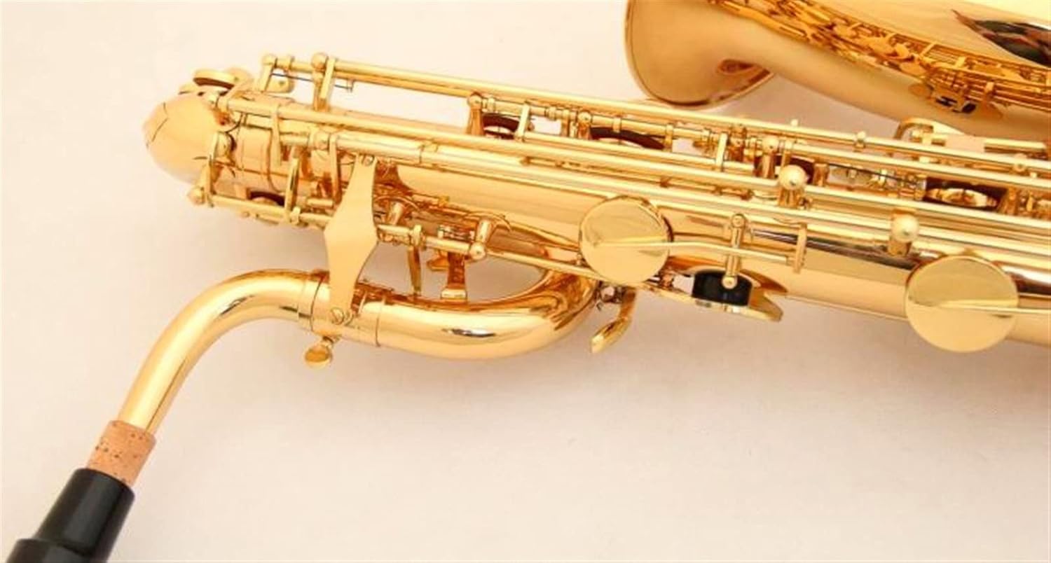 KESHUO Baritone Saxophone E-Flat Baritone Saxophone Big Saxophone Wind Instrument for Beginners Entry Level Brass Sax Beginners Kit, Gold
