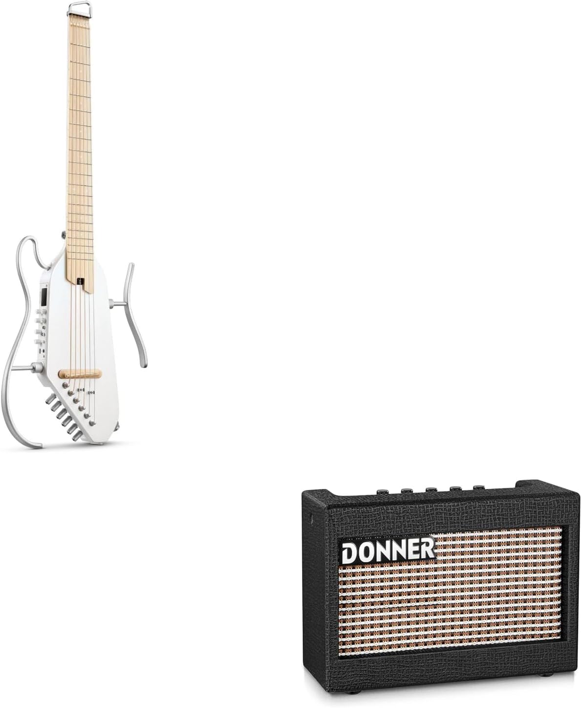 Acoustic Electric Guitar Travel Guitar with Multiple Effect Modes Smart Guitarra Kit and Mini Electric Guitar Amp Wooden 3W Small Guitar Amplifier