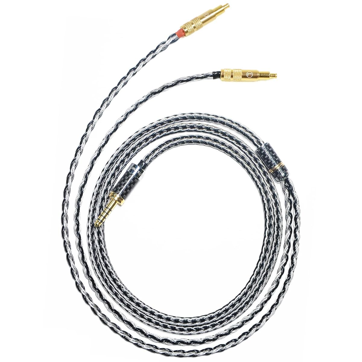 16 Strands 7N Single Crystal Copper/Silver Mixed Replacement Cables 4Pin XLR/4.4mm Balance for Audio-Technica A2DC ATH-ESW990H MSR7B ESW950 AP2000 ES770H SR9 ADX5000 (4Pin XLR Plug)