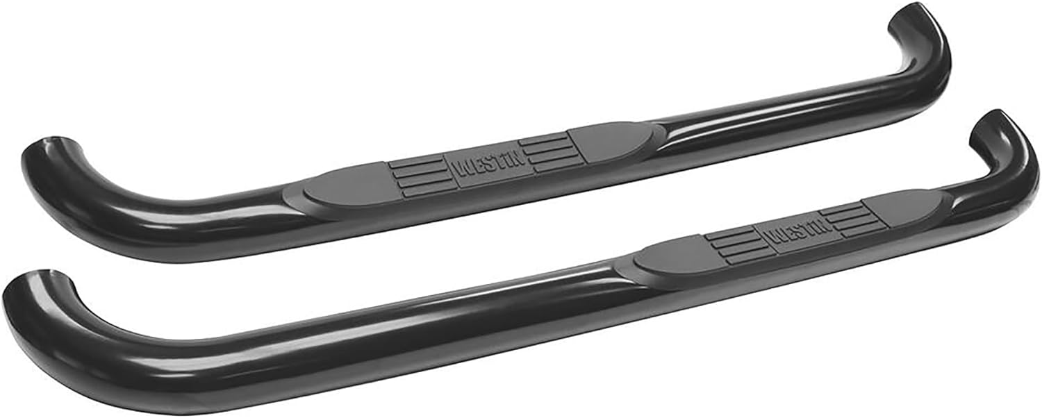 Westin 23-1325 E-Series 3 Round Nerf Bars fits 1999-2016 F250 F350 F450 F550HD Super Duty Standard Cab Black Pair
