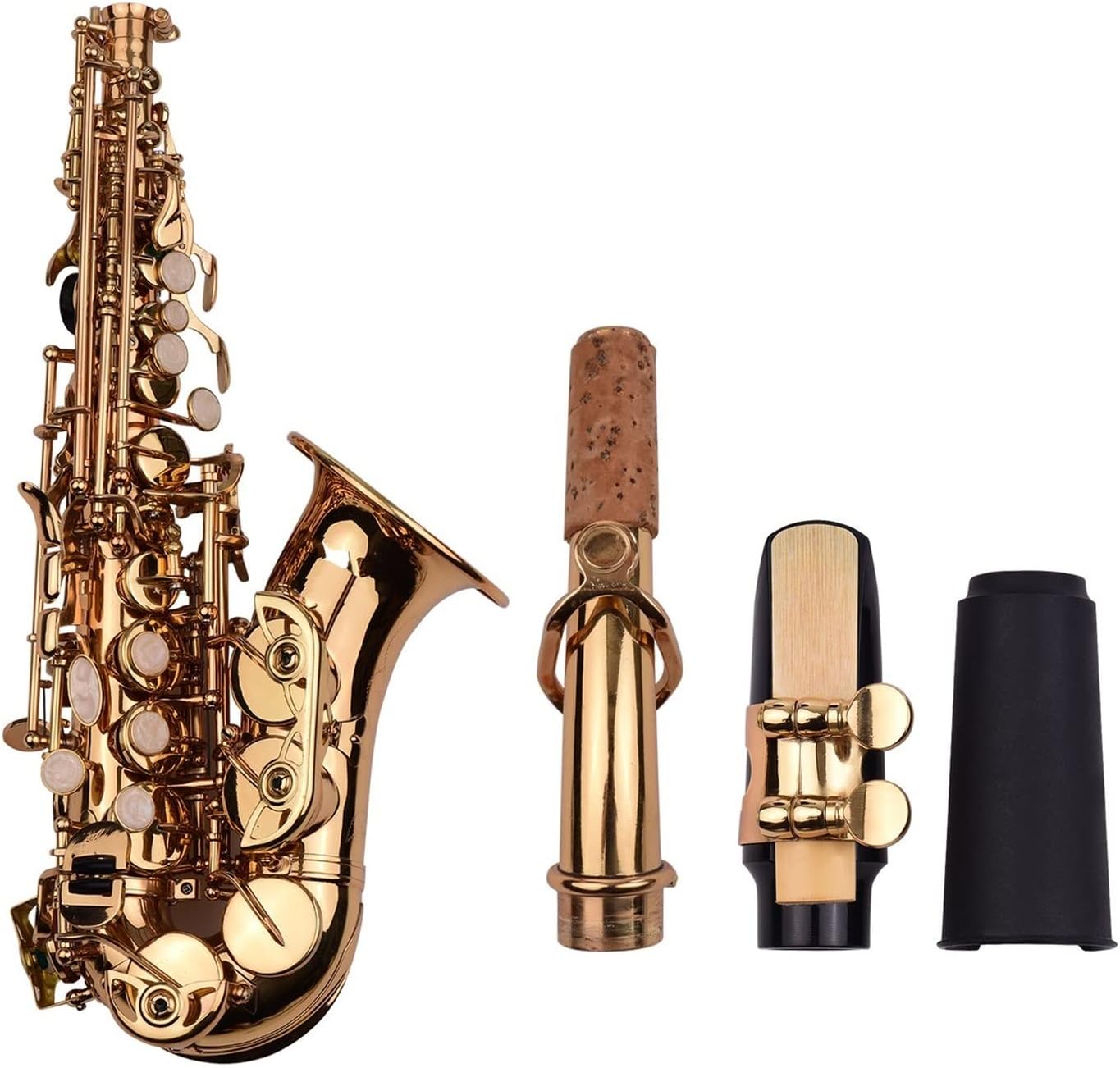 Mini Bb Saxophone Sax Brass Material Gold Lacquer Surface Woodwind Instrument with Case