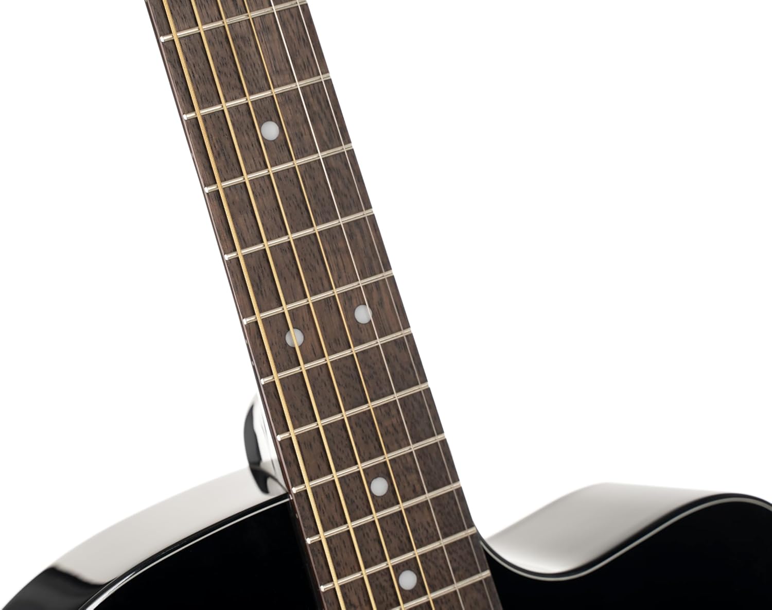 Cort L60CEBK Luce 60 OM Solid Top Acoustic Electric Guitar, Black Gloss