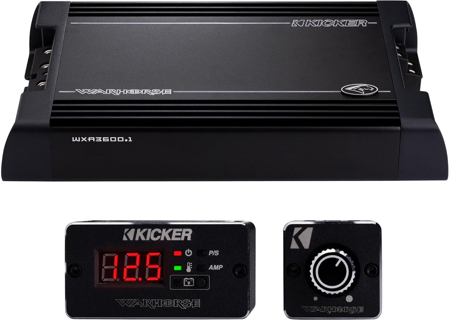 Kicker Warhorse WXA3600.1 Monoblock Subwoofer Amplifier | 3600 Watts x 1 at 1-Ohm - 49WXA36001