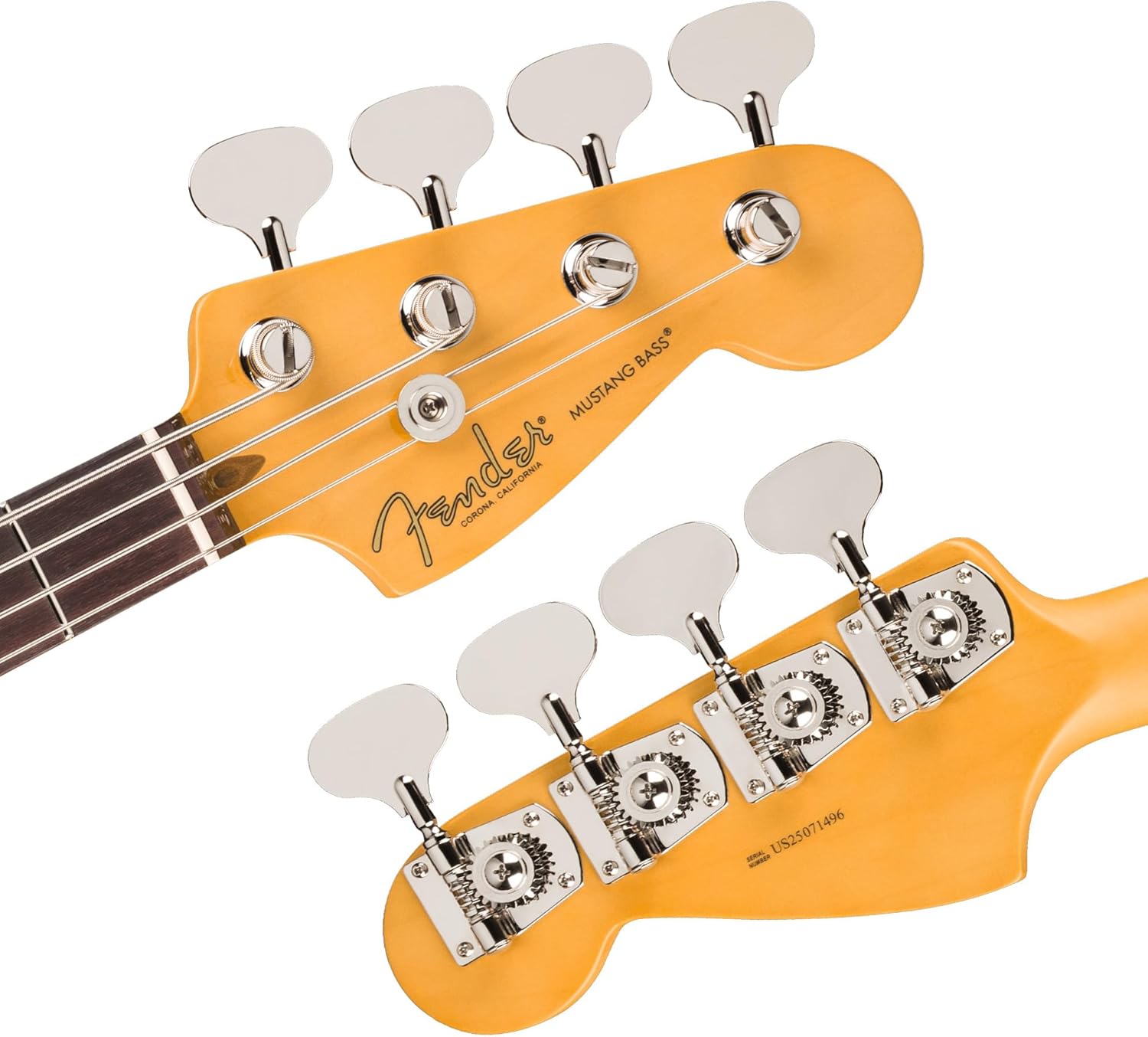 Fender American Professional Classic Mustang Bass - 3-Color Sunburst Bundle with Gig Bag, Strap, Cable, and Guitar Cleaning Kit