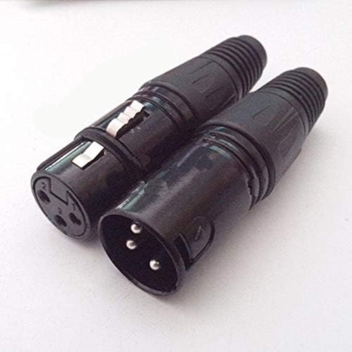 Davitu Electrical Equipments Supplies - 100pcs Microphone 3 Pin XLR Black Connector XLR Male Female Mike Plug - (Insert Type: female)