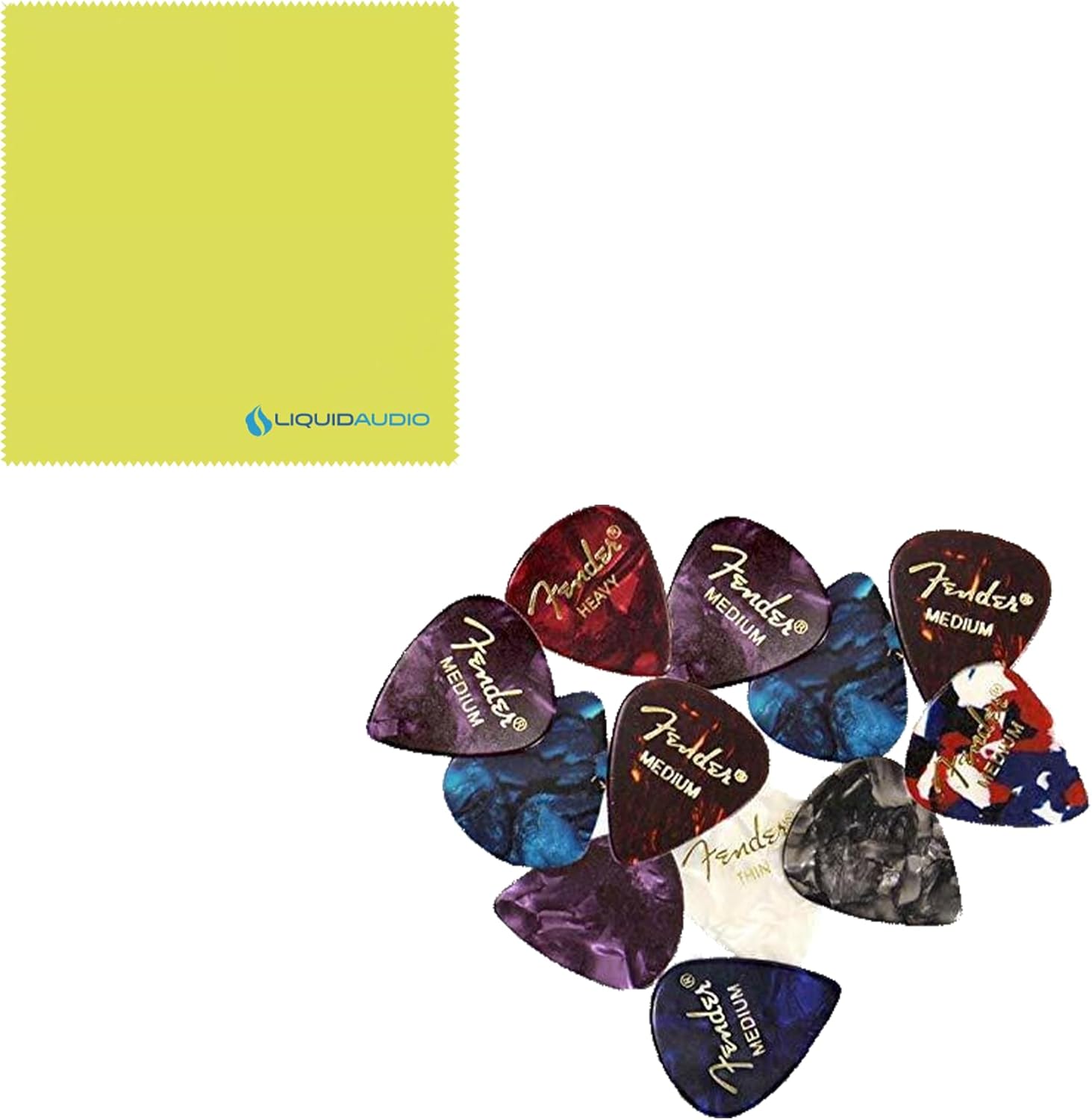 Squier Classic Vibe '70s Stratocaster, Indian Laurel Fingerboard, Natural - 0374020521 Bundle w/ 12-Pack Guitar Pick and Liquid Audio Polishing Cloth