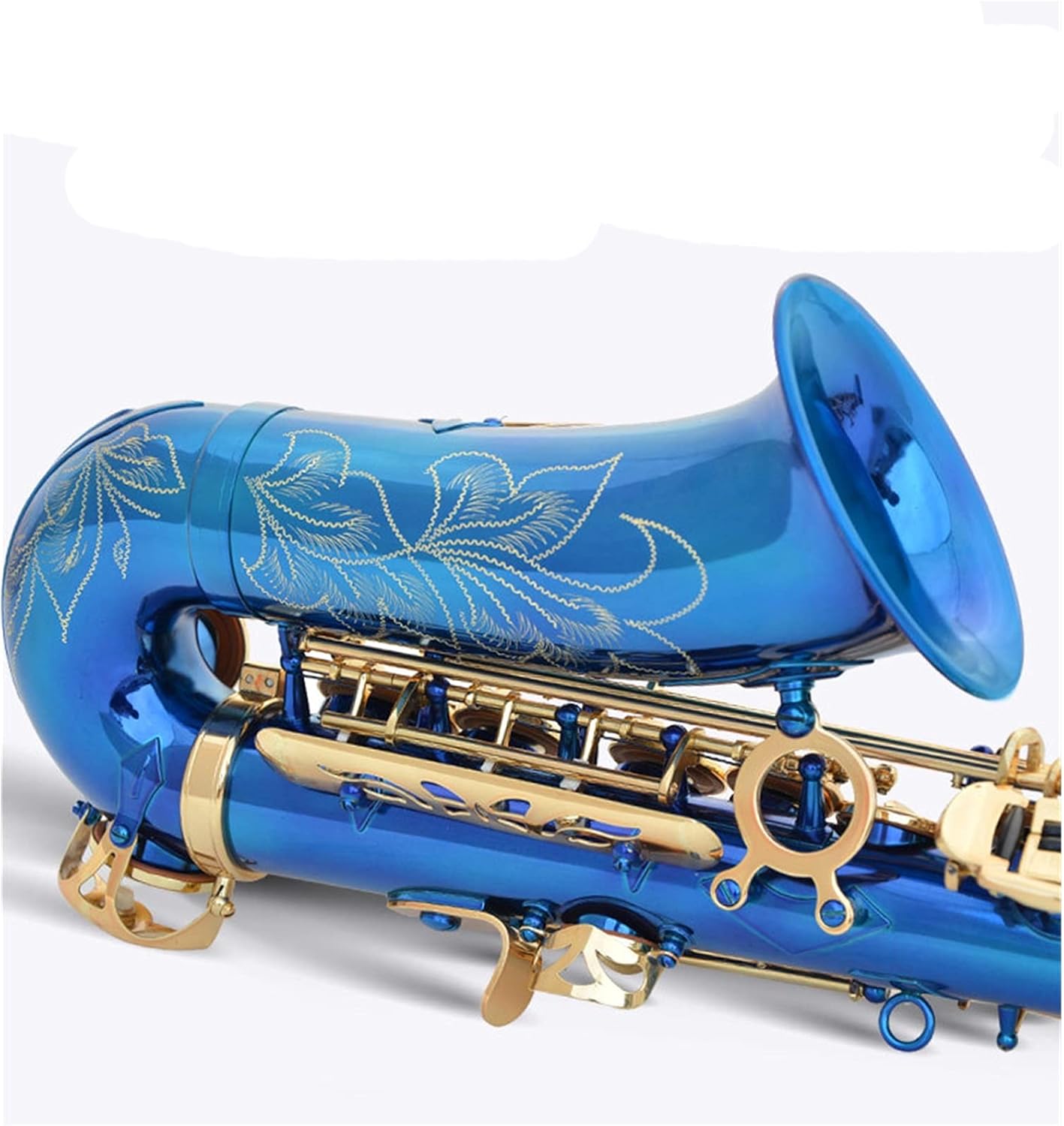 Saxophone Straight E Flat Alto Saxophone Sky Blue Gold Key Key Type Woodwind Instrument